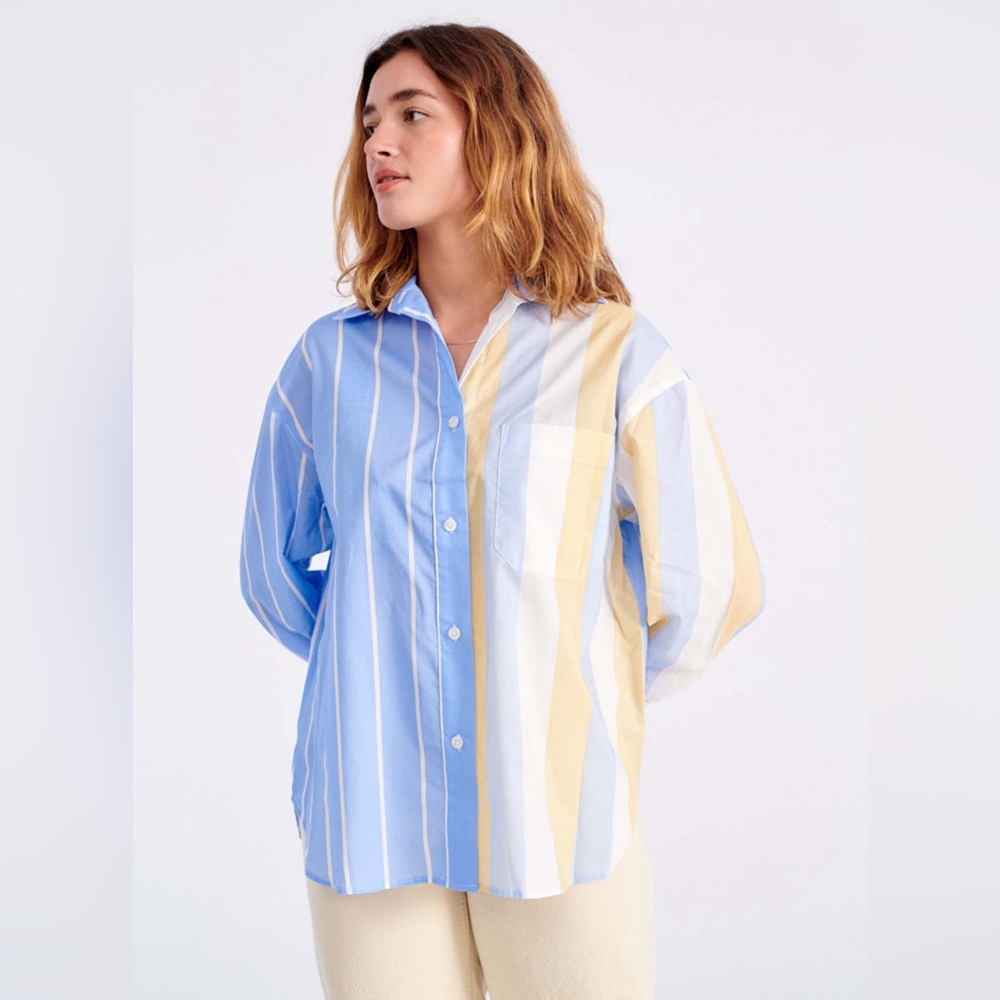 No. 6 Lake Shirt in Island Stripe, size Small